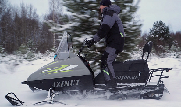 Миниснегоход Бурлак Азимут 20 л.с. , эл.запуск, реверс, тормоз гидравл, капот серый в Новом Уренгое