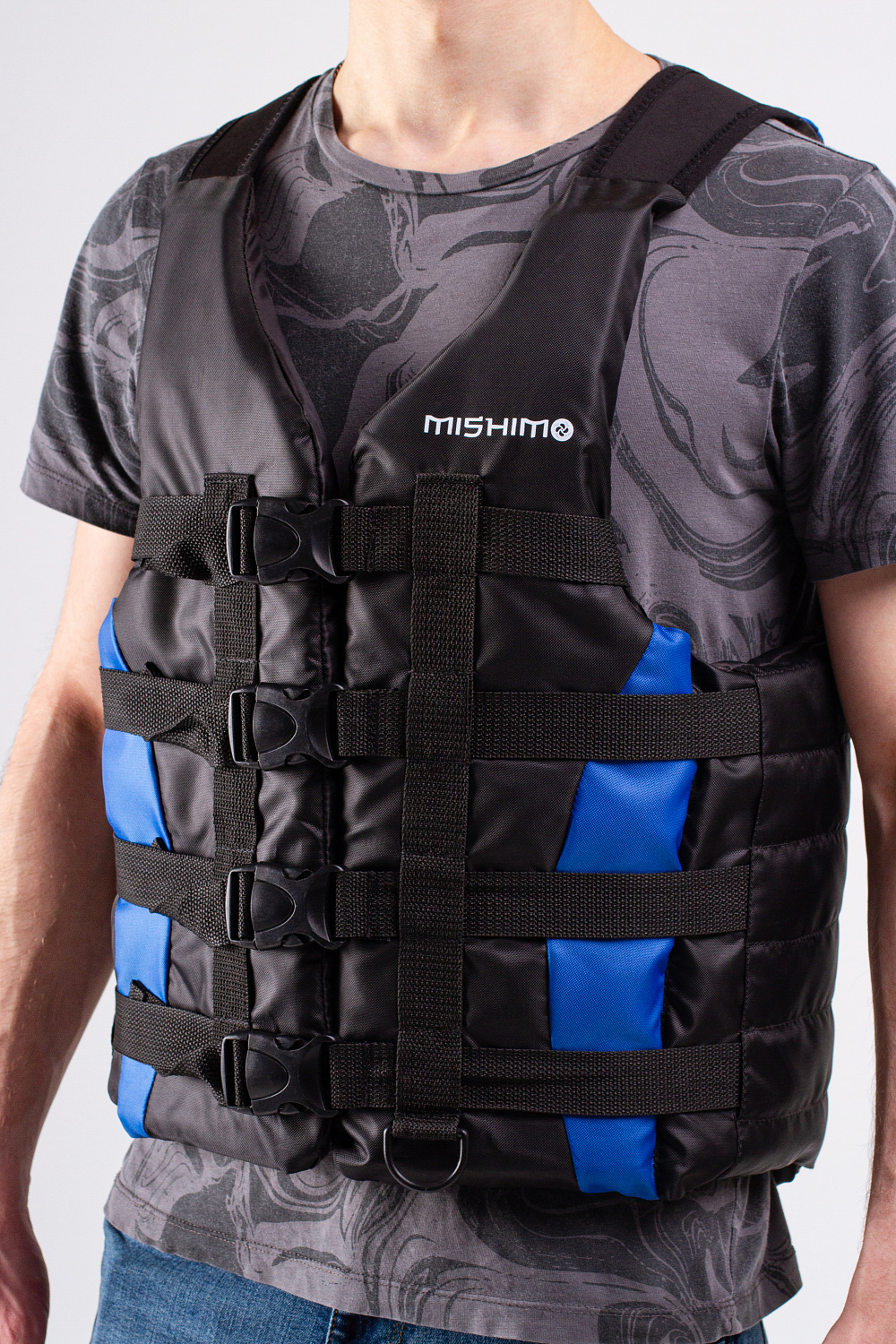 Жилет спасательный MISHIMO PRO Премиум качества Черно-синий в Новом Уренгое