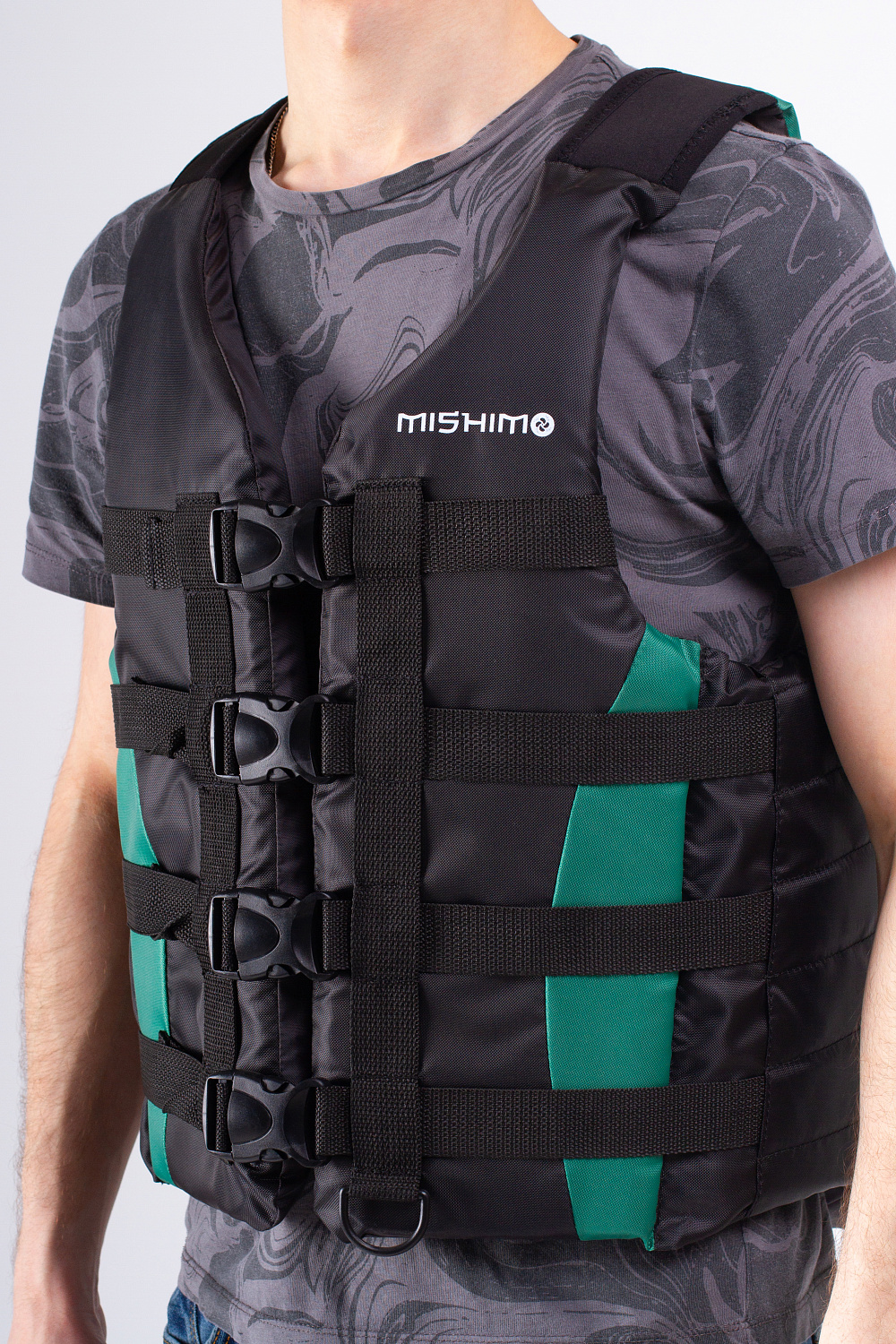 Жилет спасательный MISHIMO PRO Премиум качества Черно-зеленый в Новом Уренгое