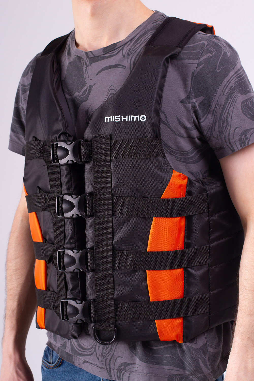 Жилет спасательный MISHIMO PRO Премиум качества Черно-оранжевый в Новом Уренгое