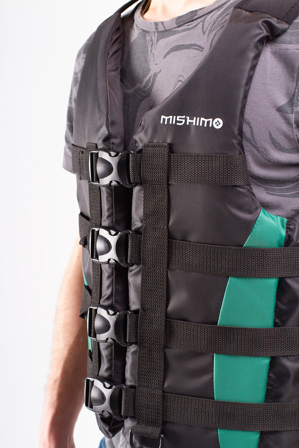 Жилет спасательный MISHIMO PRO Премиум качества Черно-зеленый в Новом Уренгое