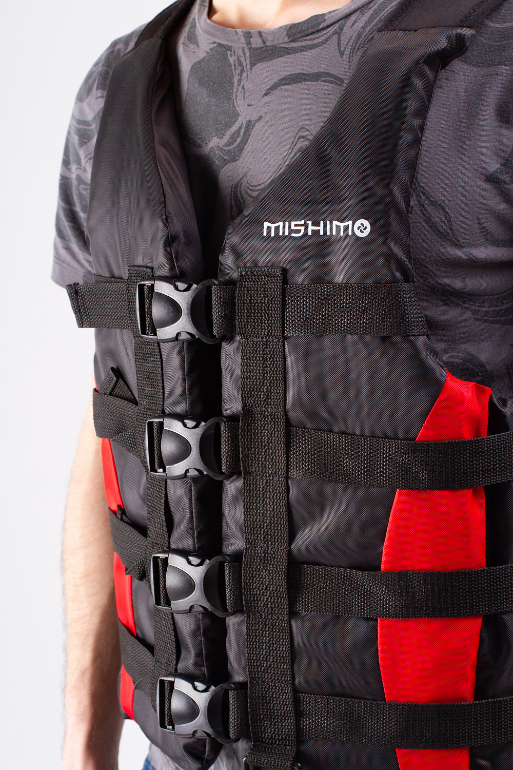 Жилет спасательный MISHIMO PRO Премиум качества Черно-красный в Новом Уренгое